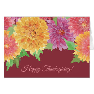Festive Thanksgiving Chrysanthemum Greeting Card Hälsningskort