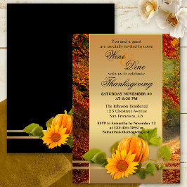 Festive Thanksgiving eller Fall Middag Party Inbjudningar