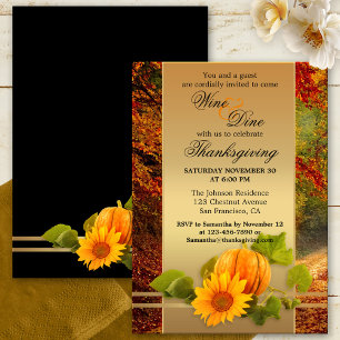 Festive Thanksgiving eller Fall Middag Party Inbjudningar