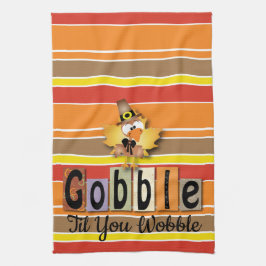 Festive Thanksgiving Gobble talar om för er att Tu Kökshandduk