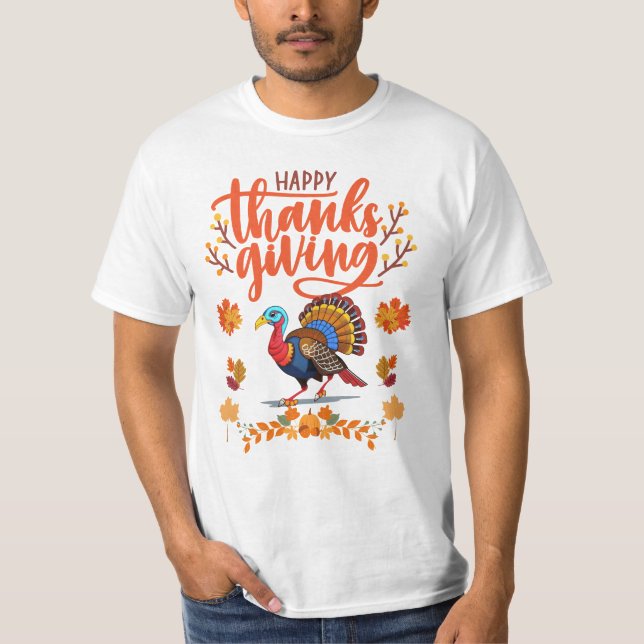 Festive Thanksgiving Joy - A Firande of Gratit T Shirt (Framsida)