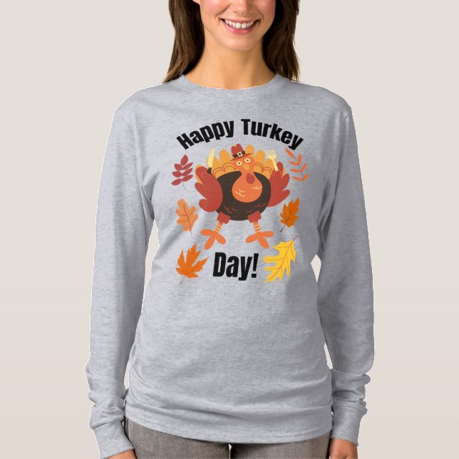 Festive Thanksgiving Långärmad Tee (Framsida)