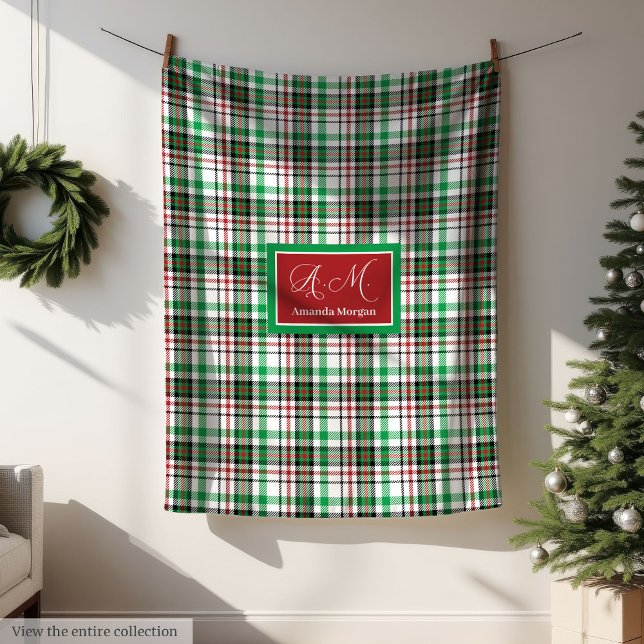 Festive Throw Blanket Classic Red Green Christmas Fleecefilt (Festive Throw Blanket Classic Red Green Christmas)