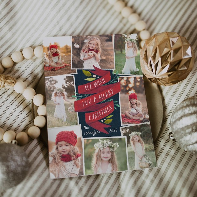 Festive Tidings | Helgdag Fotokollokort Julkort (Skapare uppladdad)