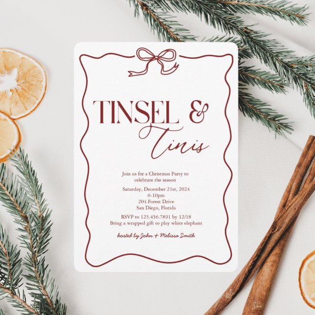 Festive Tinsel och Tinis jul Party Inbjudningar (Skapare uppladdad)