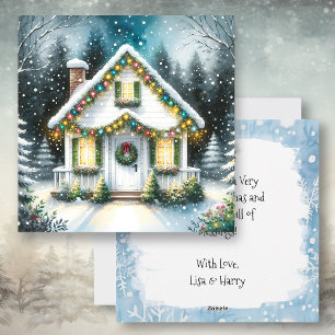 Festive Tiny Home-jul Julkort