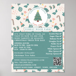 Festive Träd & Background, Julgran Sales Poster