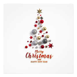 “Festive Tree in Snow” Fototryck
