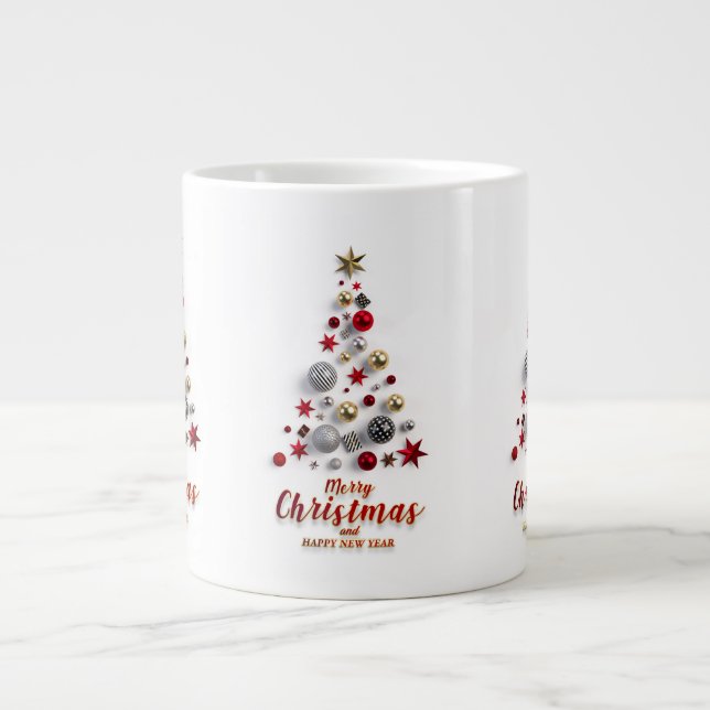  “Festive Tree in Snow” Jumbo Mugg (Framsidan)
