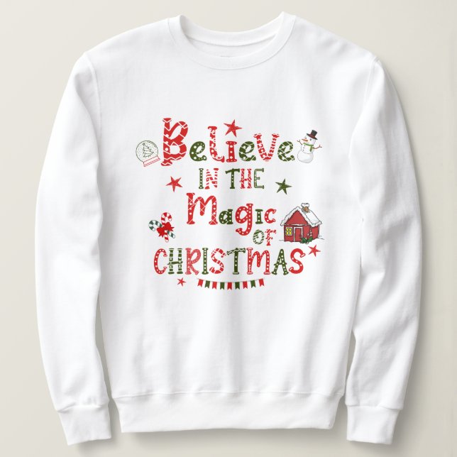 Festive Tro på Julafton-tröjans magi T Shirt (Design framsida)