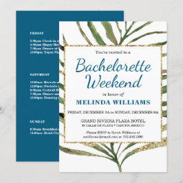 Festive Tropical Bachelorette Helg Itinerary Inbjudningar
