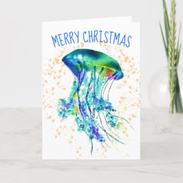 Festive Tropical Jellyfish jul Helgkort