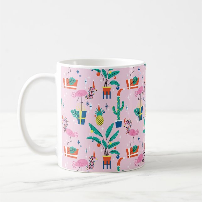 Festive Tropical Jul Mönster Kaffemugg (Vänster)