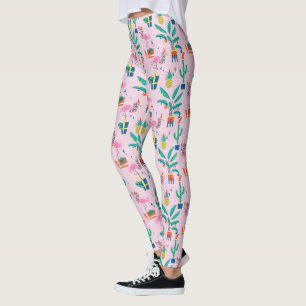 Festive Tropical Jul Mönster Leggings