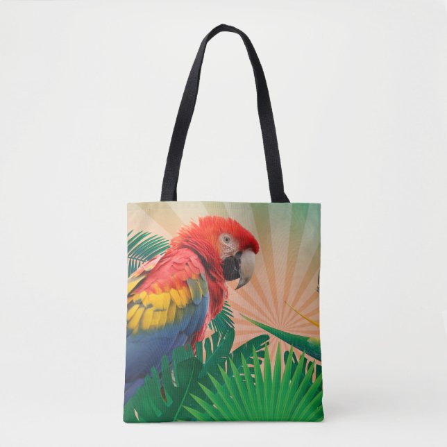 Festive Tropical Parrot Photography Print Tygkasse (Framsida)