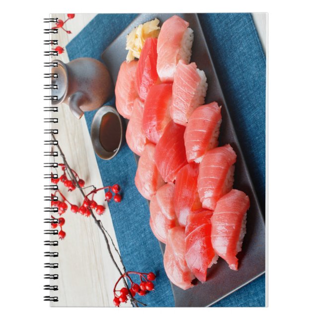 Festive Tuna Sushi Platter Notebook Anteckningsbok (Framsidan)