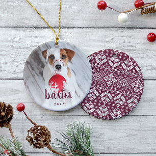 Festive Type Foto på sällskapsdjur Julgransprydnad Keramik