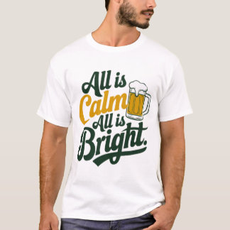 Festive Typography med Beer Mugg Design T Shirt