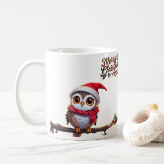 Festive Uggla i Santa Hat Kaffemugg