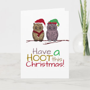 Festive Uggla, julen Hälsning Kort