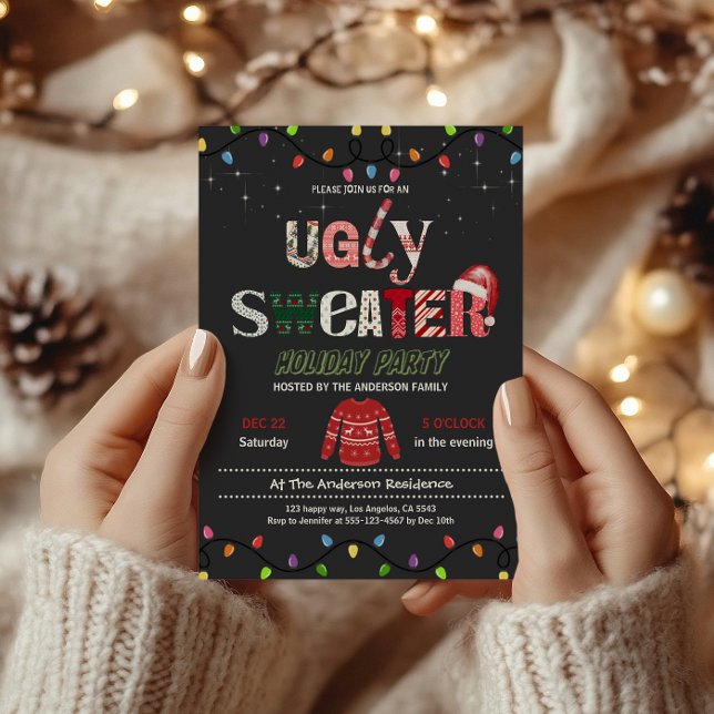 Festive Ugly God Jul Party Inbjudningar (Skapare uppladdad)