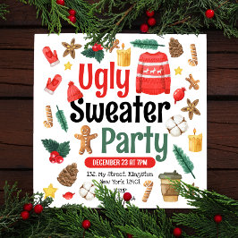 Festive Ugly Party Watercolor Inbjudningar