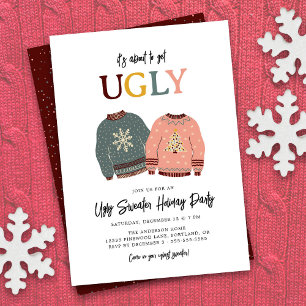Festive Ugly Sweater Julfest jul Inbjudningar