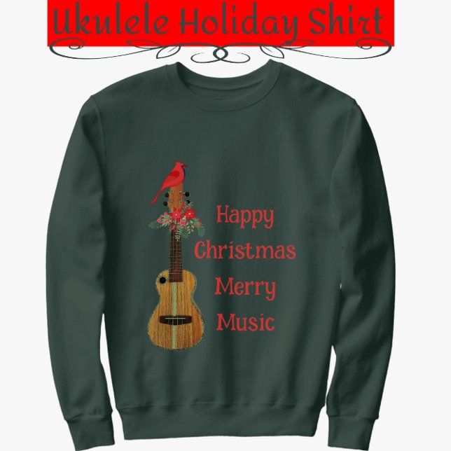 Festive Ukulele Lycklig jul Merry Music Sweets T Shirt (Skapare uppladdad)