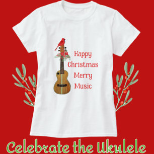 Festive Ukulele Lycklig jul Merry Music T Shirt
