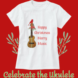 Festive Ukulele Lycklig jul Merry Music T Shirt