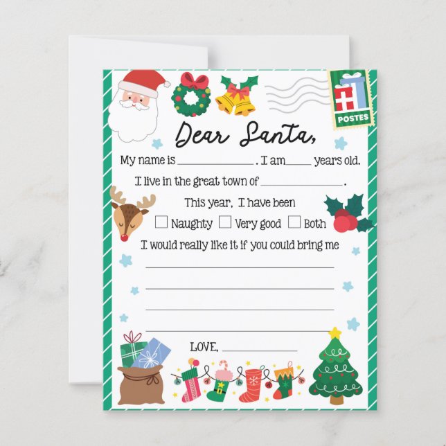 Festive-ungar, kära Santa brev (Framsida)