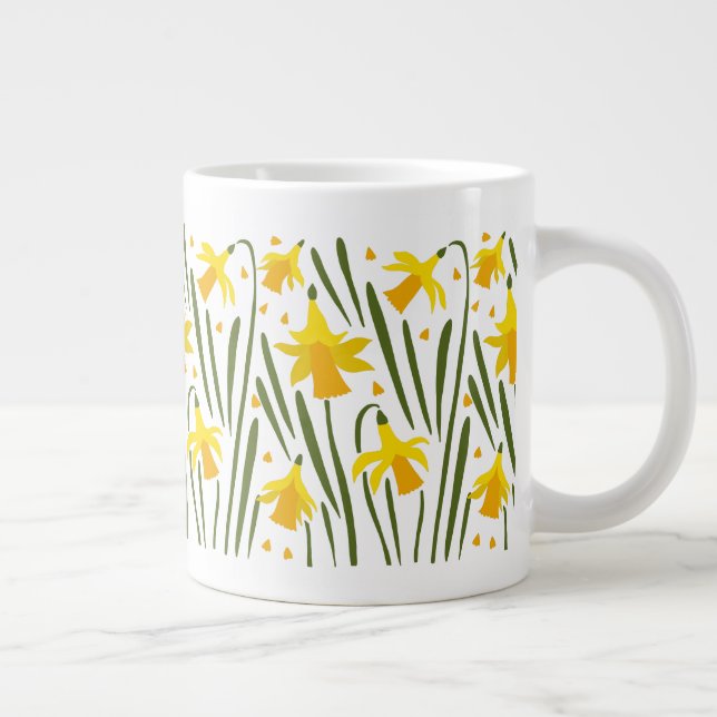 Festive Vår Gult Daffodils Jumbo Mugg (Höger)