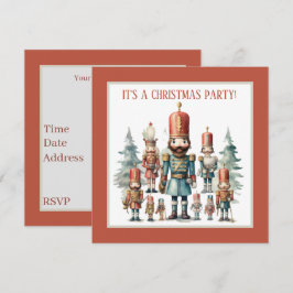 Festive vattencolor nutcracker party inbjudningar