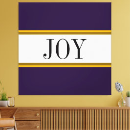 Festive Vibrant Lila White Jul JOY Text Canvastryck
