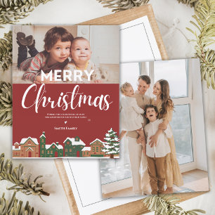 Festive Village Illustration Photo julcard