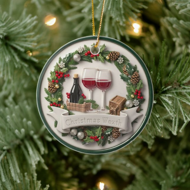 Festive Vin och Ornament High-Relief (Träd)