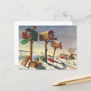 Festive vintage-brevlådor helg vykort