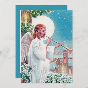 Festive vintage jul Angel tillför känslor Anteckningskort