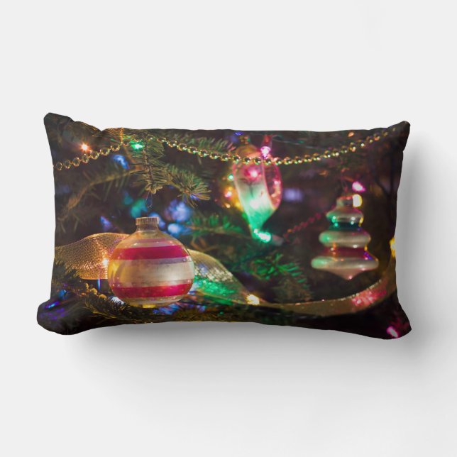 Festive Vintage-julprydnader Lumbarkudde (Framsida)