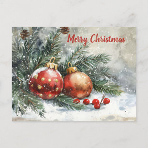 Festive Vintage-julscenen Vykort