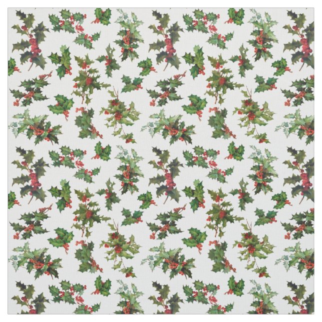 Festive Vintage Stil Holly Tyg (Provkarta)
