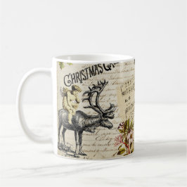 Festive Vintage Victorian jul Girl Holly Kaffemugg