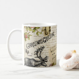 Festive Vintage Victorian jul Girl Holly Kaffemugg