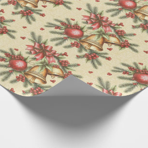 Festive Vintage Victorian jul Klockor Bows Presentpapper