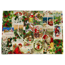 Festive Vintage Victorian jultomten Collage