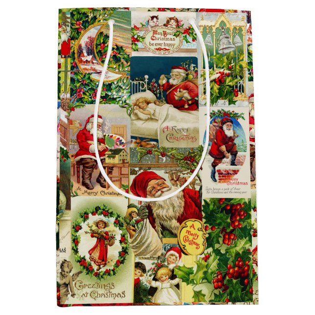 Festive Vintage Victorian jultomten Collage (Framsidan)