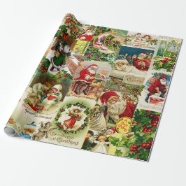 Festive Vintage Victorian jultomten Collage Presentpapper