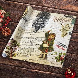 Festive Vintage Viktorian Juljulflicka Presentpapper
