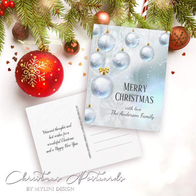 Festive Vinter Värld Silverkulor Jul Vykort (Skapare uppladdad)