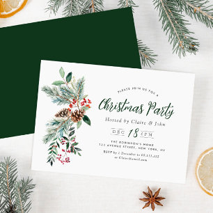 festive vinterbladskript christmas party inbjudningar